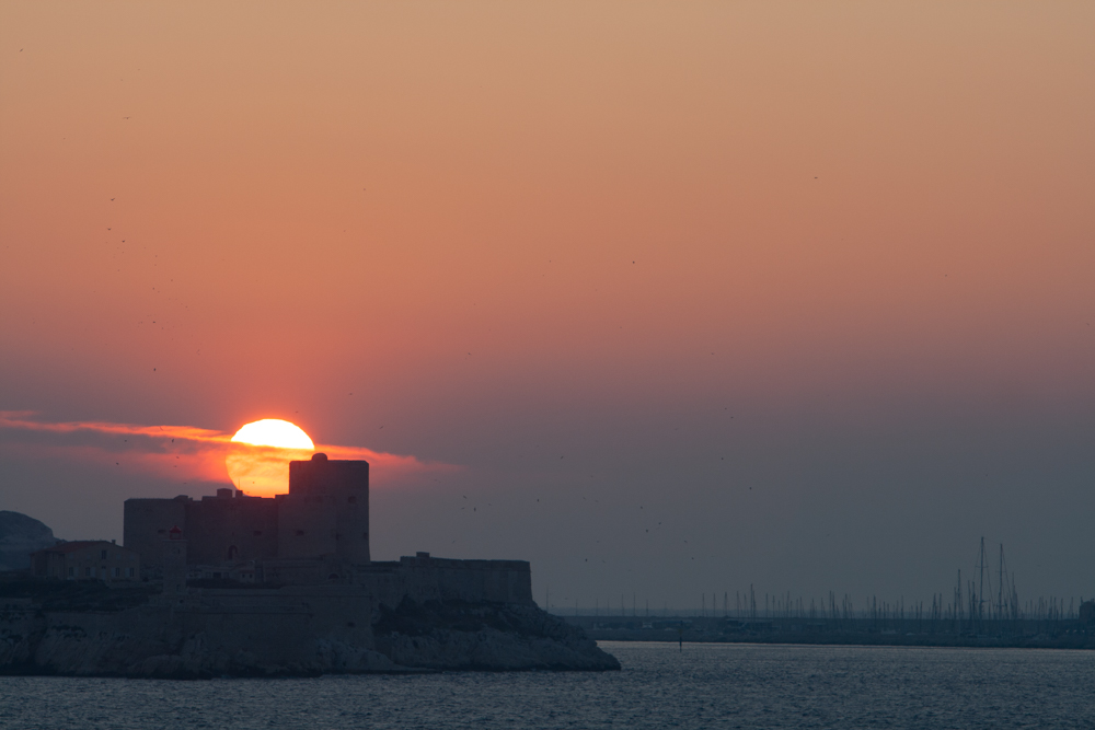 Coucher de soleil sur le château d'If